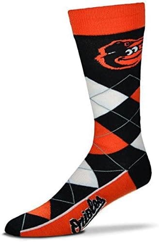 Baltimore Orioles For Bare Feet Argyle Crew Socks