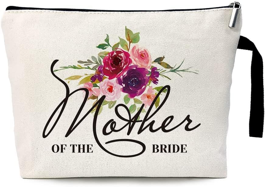 ZHANTUONE Cosmetic Bag，Mother of The Bride，Cosmetic Bag for Bride's Mother ，Mother of Bride Gifts for Wedding，Gifts for Engagement，Bridal Shower，Wedding Party Cosmetic Bag，Wedding Party Gifts