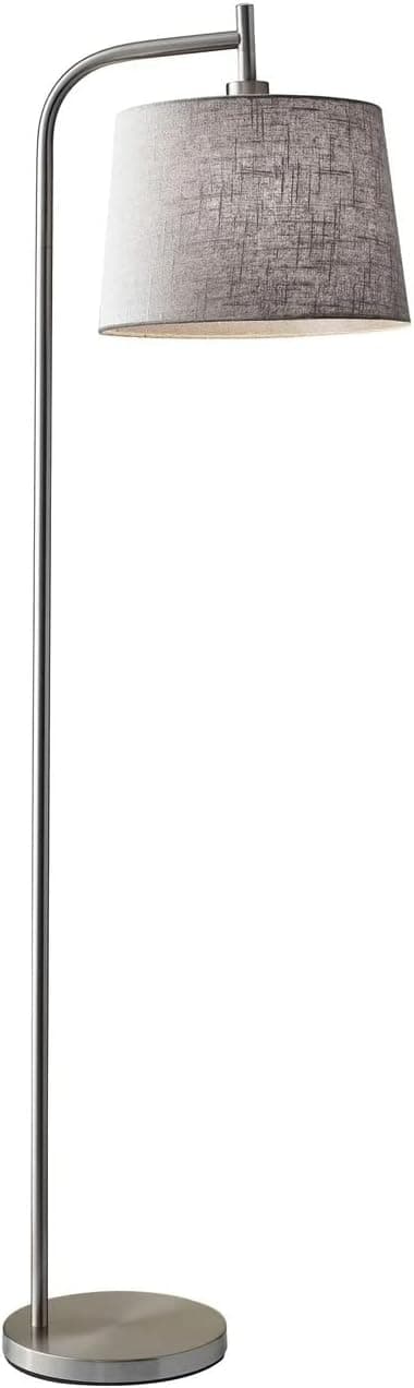 Adesso 4071-22 Blake 58" Floor Lamp, Smart Outlet Compatible,58.00 x 18.00 x 14.40 inches,Silver