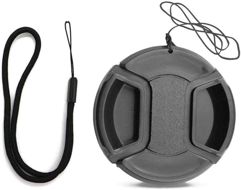 46mm Universal Camera Lens Cap,Snap-on Center Pinch Lens Covers for DSLR Cameras with Cap Keeper Holder Leash, Thread Lenses Lens Protection Cover for Canon Nikon Sony Panasonic DSLR Camera