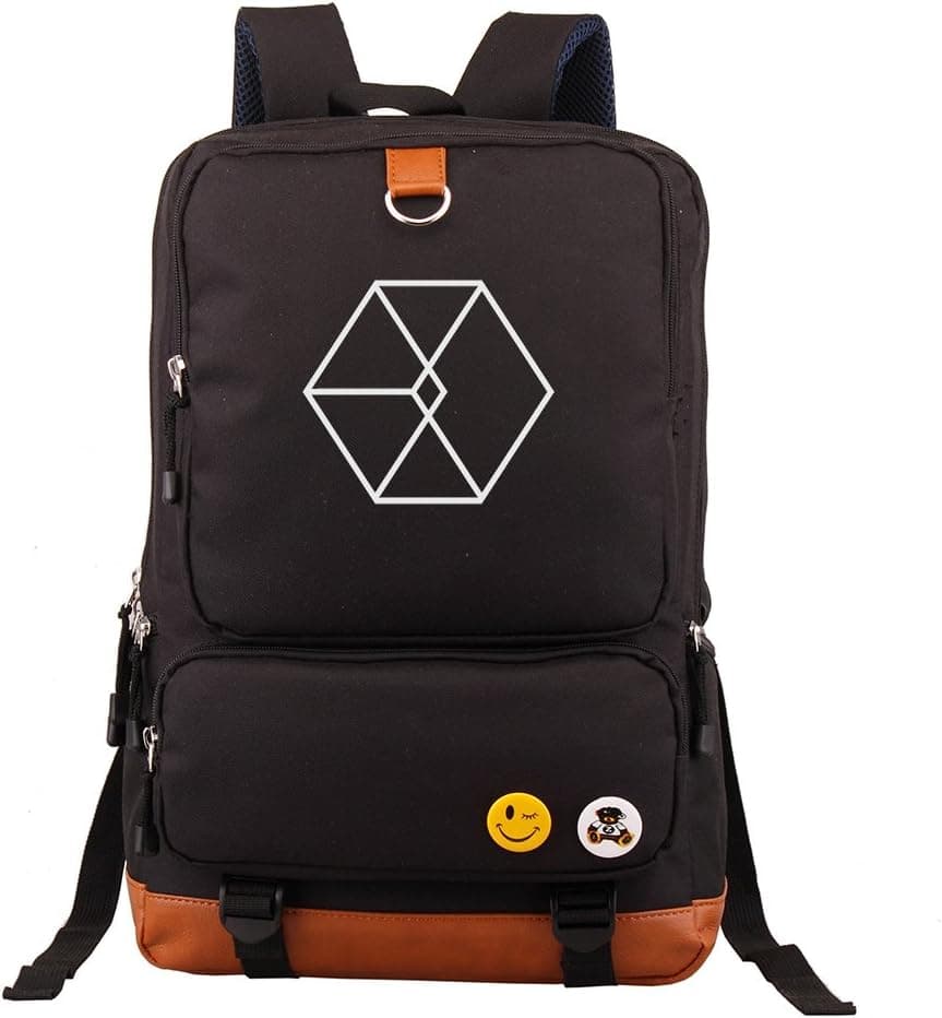 Fanstown Kpop Backpack pencil case set canvas Messenger bag black EXO Shinee VIXX EXO
