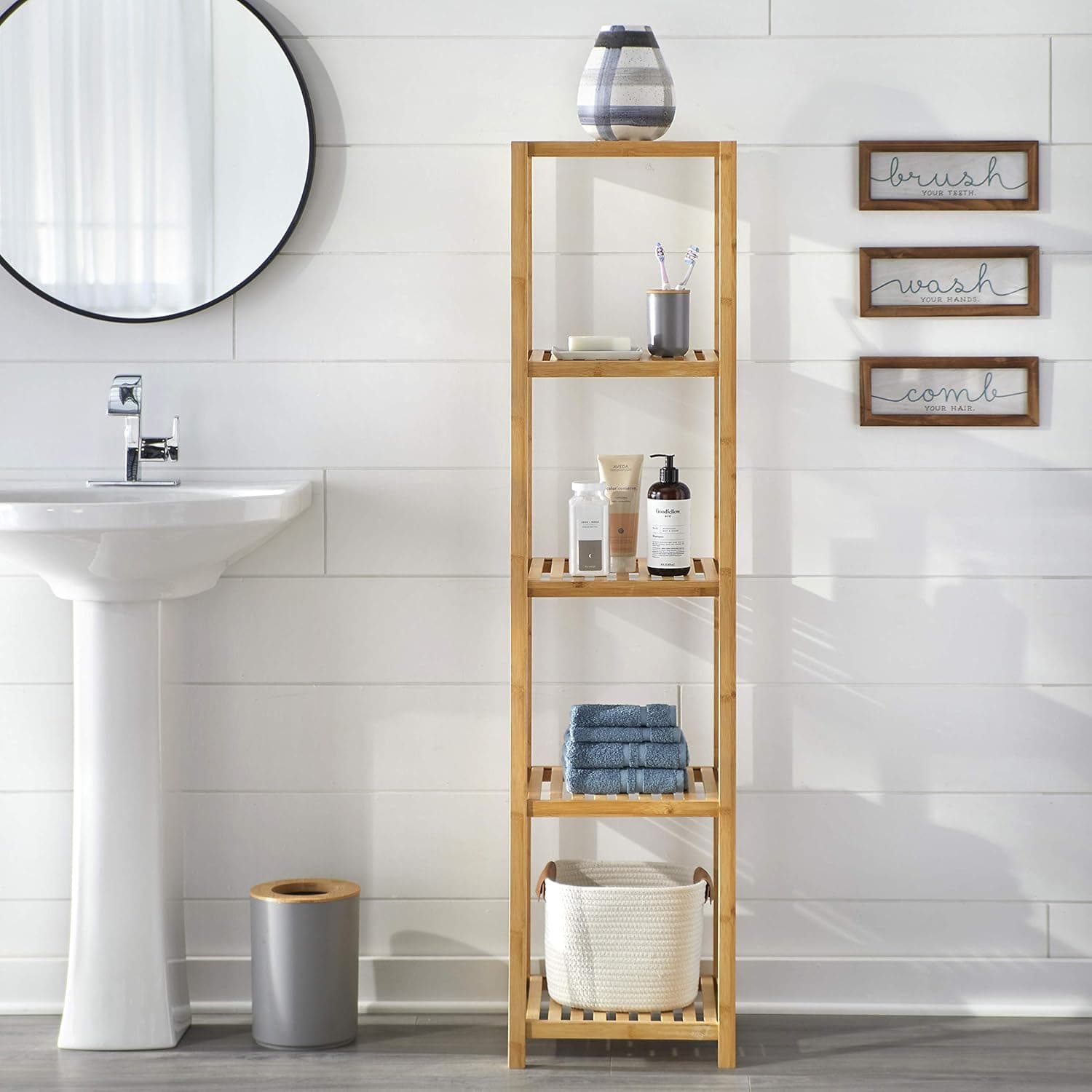 Target Marketing Systems 5 Tier Bamboo Bathroom Shelf