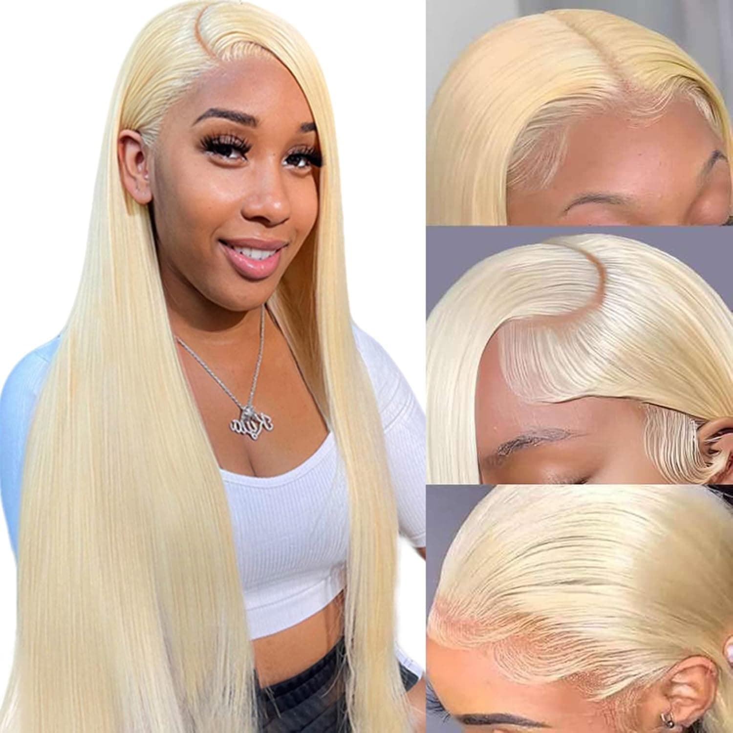 SIYUSI 613 Blonde Lace Front Wigs Human Hair Pre Plucked with Baby Hair 13x4 180% Density 20inch 613 HD Lace Frontal Wig Transparent Straight Lace Front Wig for Women