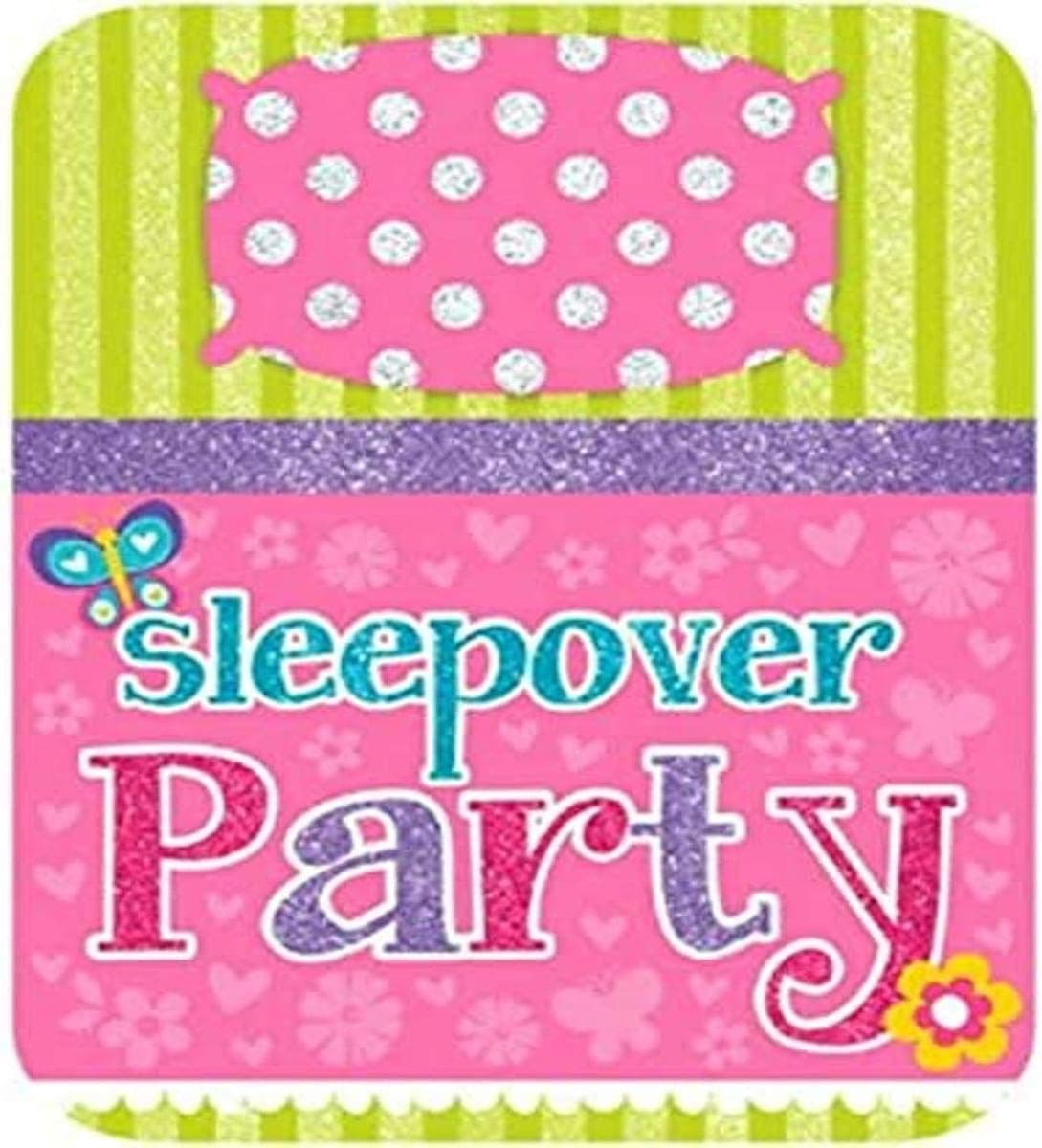 Amscan Slumber Large Novelty Invites, Multicolor Party Supplies, 6" x 4"