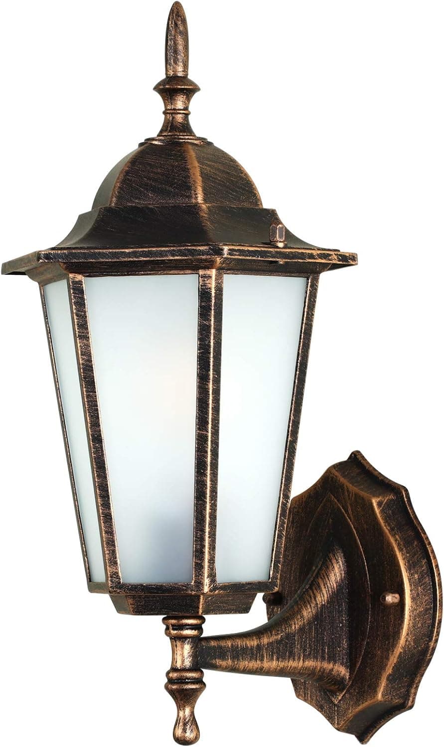 amsike Outdoor Wall Lantern, Exterior Waterproof Outdoor Wall Sconce Light Fixtures,Anti-Rust Outdoor Wall Mount Light with Frosted Glass Shade, E26 Socket Wall Lamp for Porch(Bronze)