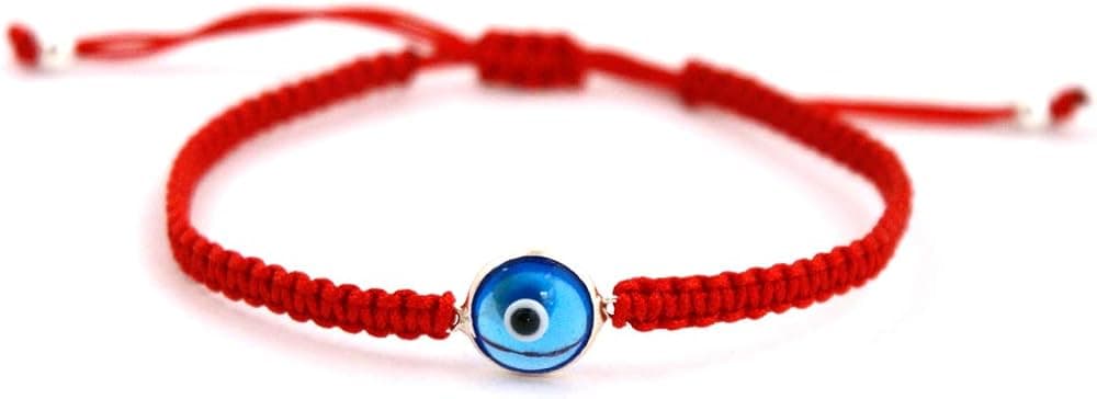 Turkish Evil Eye Bracelets Adjustable Evil Eye Jewelry for Men & Women in Black/Red Macrame String Bracelet - Ojo Turco - Lucky Protection Bracelet Gift for Mom Dad Sister Brother Boyfriend Girlfriend