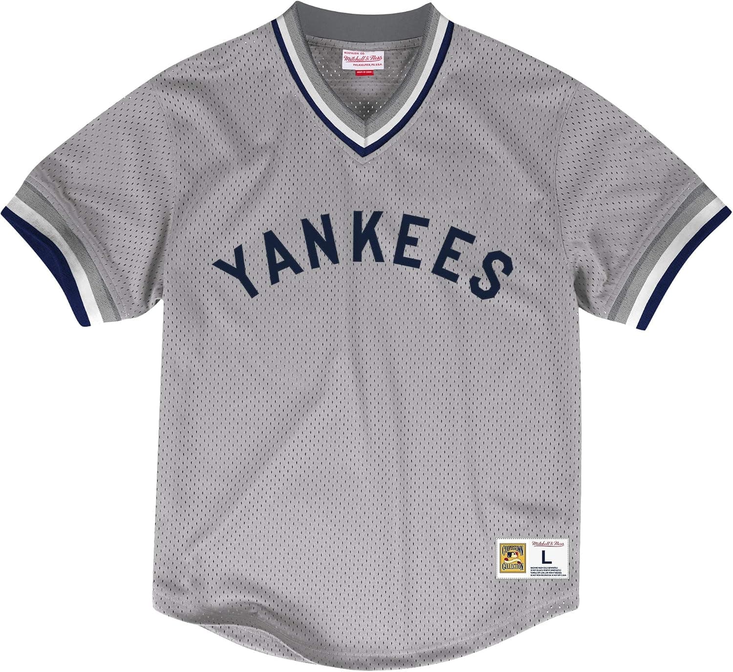 Mitchell & Ness New York Yankees MLB Men's Dinger Mesh Jersey Shirt - Gray