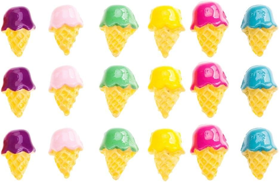 18 Ice Creams Cones Gelato Colored Nail Art Decorations Jewels Gems By VAGA
