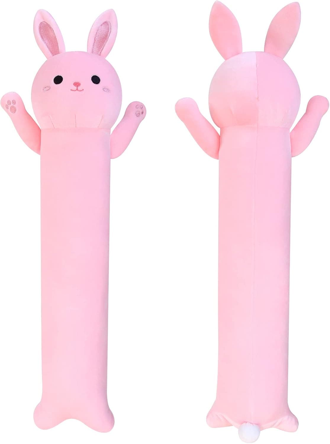 MUFEIRUO Long Bunny Plush Pillow Toy，23" Cute Pink Long Bunny Stuffed Animals Body Pillow Rabbit Plush Pillow Toy, Soft Long Sleeping Hugging Pillow for Kids Girls Boys Adults Birthday Easter Gifts