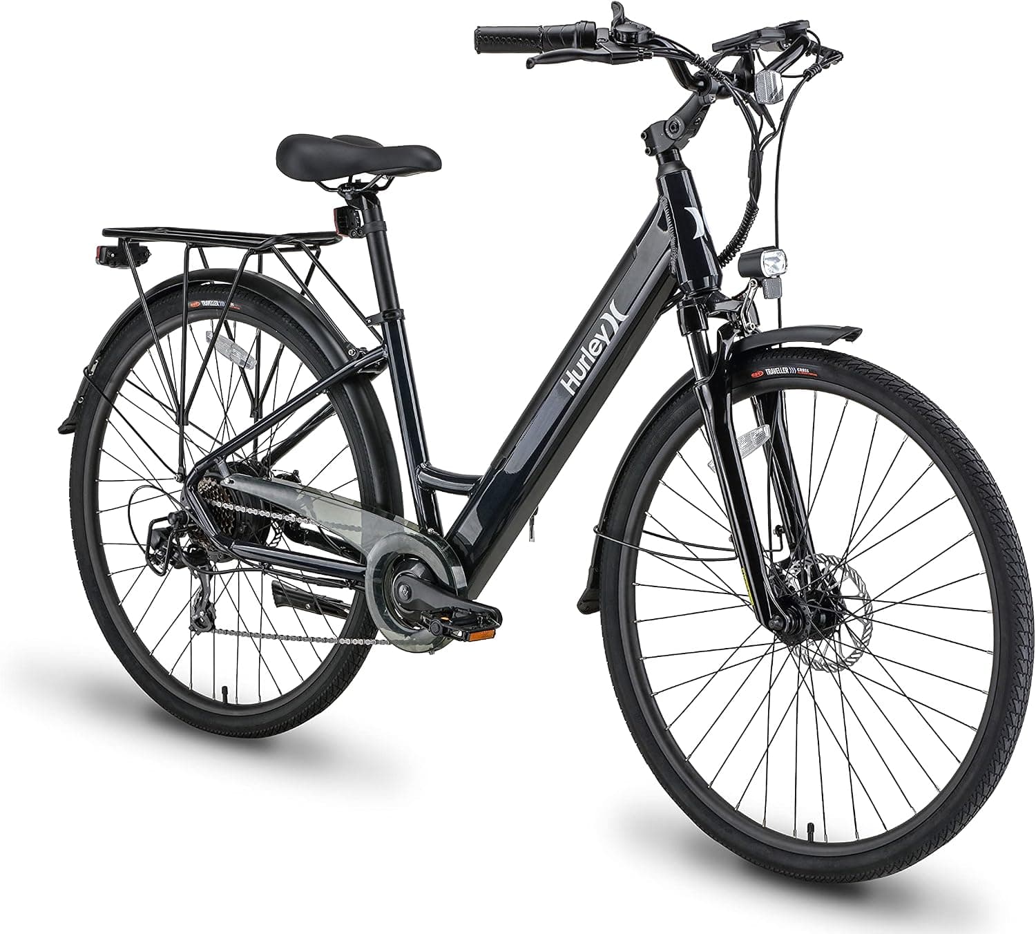 Hurley Electric Bikes Laguna ST Hybrid Step Thru E-Bike with Internal Battery (Navy, Small / 16 Fits 5`2″-5'10")