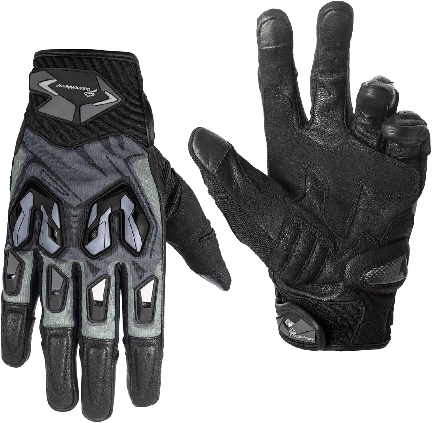 OutdoorMaster Leather Bike Gloves with Touch Screen Capability