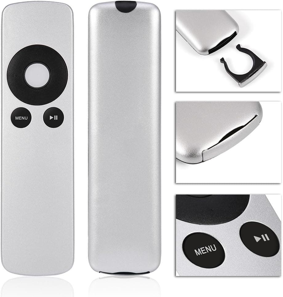 New Replaced Remote Fit for APL tv, Durable Replacement Remote Control Controller for Apple TV1 Apple TV2 Apple TV3, MacBook iPhone ipad iPod Universal Dock Music System Silver