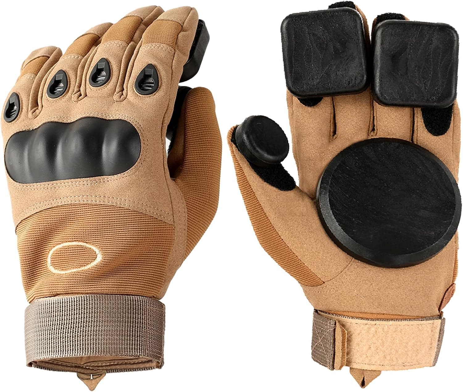 Rhnthmhill Longboard Slide Gloves, Skateboard Gloves for Downhill Longboarding Skateboarding Roller Skating Sliding, Come with 2 Slider Puck Set