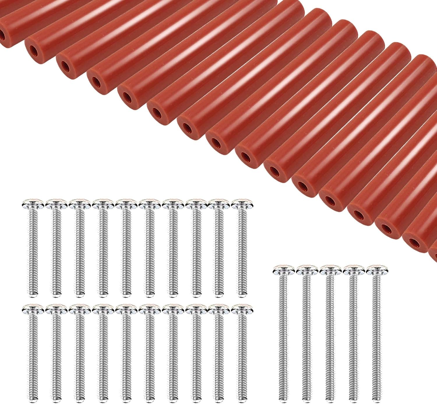 Outlet Screw Spacers, ECUDIS 50 Pcs Electrical Outlet Extender Kits Include 25 Pcs 2.7 Inch Switch and 20 Pcs 1-1/2 Inch & 5 pcs 2 Inch 6-32 Thread Flat Head Mounting Electrical Outlet Screws