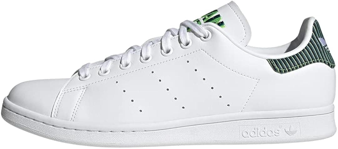adidas Originals Men's Stan Smith (End Plastic Waste) Sneaker, White/White/Solar Green, 8